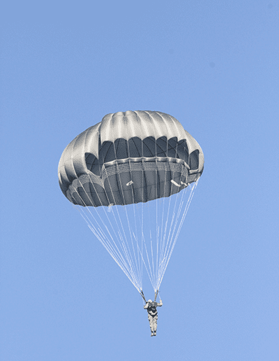 Descending in an Invasion II Steerable parachute