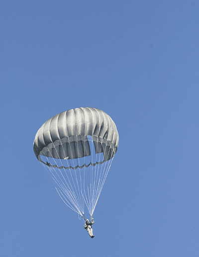 Descending in an Invasion II Steerable parachute